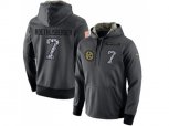 Pittsburgh Steelers #7 Ben Roethlisberger Stitched Black Anthracite Salute to Service Player Performance Hoodie