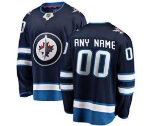 Winnipeg Jets Customized Fanatics Branded Navy Blue Home Breakaway NHL Jersey