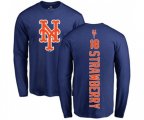 New York Mets #18 Darryl Strawberry Replica Royal Blue Alternate Road Cool Base Baseball T-Shirt
