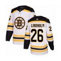 Boston Bruins #26 Par Lindholm Authentic White Away Hockey Jersey
