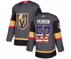 Vegas Golden Knights #57 David Perron Authentic Gray USA Flag Fashion NHL Jersey