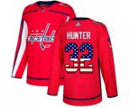 Washington Capitals #32 Dale Hunter Authentic Red USA Flag Fashion NHL Jersey