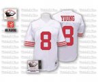 San Francisco 49ers #8 Steve Young Authentic White Throwback Football Jersey