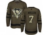 Adidas Pittsburgh Penguins #7 Joe Mullen Green Salute to Service Stitched NHL Jersey