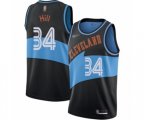 Cleveland Cavaliers #34 Tyrone Hill Authentic Black Hardwood Classics Finished Basketball Jersey