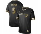 Toronto Blue Jays #5 Eric Sogard Authentic Black Gold Fashion Baseball Jersey