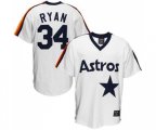 Houston Astros #34 Nolan Ryan Replica White Throwback Baseball Jersey