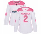 Women Washington Capitals #2 Matt Niskanen Authentic White Pink Fashion NHL Jersey