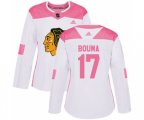 Women's Chicago Blackhawks #17 Lance Bouma Authentic White Pink Fashion NHL Jersey