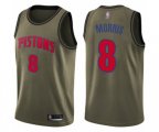 Detroit Pistons #8 Markieff Morris Swingman Green Salute to Service Basketball Jersey