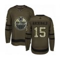 Edmonton Oilers #15 Josh Archibald Authentic Green Salute to Service Hockey Jersey