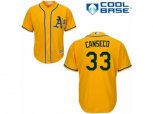 Oakland Athletics #33 Jose Canseco Authentic Gold Alternate 2 Cool Base MLB Jersey