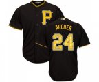 Pittsburgh Pirates #24 Chris Archer Authentic Black Team Logo Fashion Cool Base Baseball Jersey