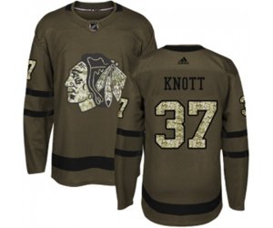 Chicago Blackhawks #37 Graham Knott Authentic Green Salute to Service NHL Jersey