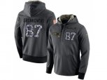 New England Patriots #87 Rob Gronkowski Stitched Black Anthracite Salute to Service Player Performance Hoodie