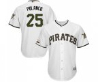 Pittsburgh Pirates #25 Gregory Polanco Replica White Alternate Cool Base Baseball Jersey