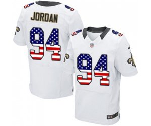 New Orleans Saints #94 Cameron Jordan Elite White Road USA Flag Fashion Football Jersey