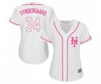 Women's New York Mets #34 Noah Syndergaard Authentic White Fashion Cool Base Baseball Jersey