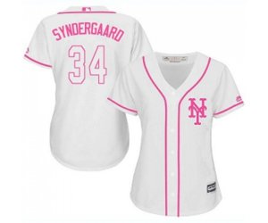 Women\'s New York Mets #34 Noah Syndergaard Authentic White Fashion Cool Base Baseball Jersey