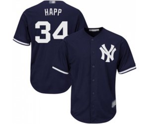 New York Yankees #34 J.A. Happ Replica Navy Blue Alternate Baseball Jersey