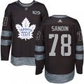 Toronto Maple Leafs #78 Rasmus Sandin Authentic Black 1917-2017 100th Anniversary NHL Jersey