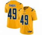 Los Angeles Chargers #49 Drue Tranquill Limited Gold Inverted Legend Football Jersey