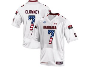 2016 US Flag Fashion-Men\'s South Carolina Gamecocks Jadeveon Clowney #7 College Football Jersey - White