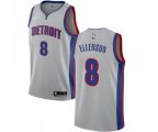 Detroit Pistons #8 Henry Ellenson Swingman Silver Basketball Jersey Statement Edition