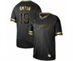 San Diego Padres #19 Tony Gwynn Authentic Black Gold Fashion Baseball Jersey