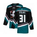 Anaheim Ducks #31 Anthony Stolarz Authentic Black Teal Alternate Hockey Jersey