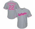 Los Angeles Dodgers #22 Clayton Kershaw Replica Grey 2016 Mother's Day Cool Base Baseball Jersey