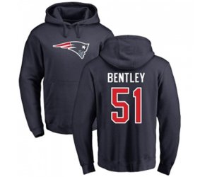 New England Patriots #51 Ja\'Whaun Bentley Navy Blue Name & Number Logo Pullover Hoodie