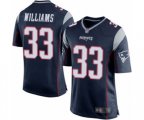 New England Patriots #33 Joejuan Williams Game Navy Blue Team Color Football Jersey