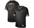 Chicago White Sox #40 Reynaldo Lopez Authentic Black Gold Fashion Baseball Jersey