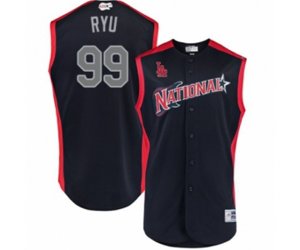 Los Angeles Dodgers #99 Hyun-Jin Ryu Authentic Navy Blue National League 2019 Baseball All-Star Jersey