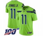 Seattle Seahawks #11 Gary Jennings Jr. Limited Green Rush Vapor Untouchable 100th Season Football Jersey
