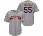 Houston Astros #55 Ryan Pressly Replica Grey Road Cool Base Baseball Jersey