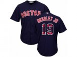 Boston Red Sox #19 Jackie Bradley Jr Authentic Navy Blue Team Logo Fashion Cool Base MLB Jersey