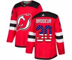 New Jersey Devils #30 Martin Brodeur Authentic Red USA Flag Fashion Hockey Jersey