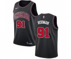 Chicago Bulls #91 Dennis Rodman Swingman Black Basketball Jersey Statement Edition