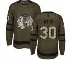Chicago Blackhawks #30 Cam Ward Authentic Green Salute to Service NHL Jersey