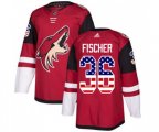 Arizona Coyotes #36 Christian Fischer Authentic Red USA Flag Fashion Hockey Jersey