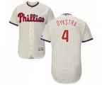 Philadelphia Phillies #4 Lenny Dykstra Cream Alternate Flex Base Authentic Collection Baseball Jersey