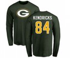 Green Bay Packers #84 Lance Kendricks Green Name & Number Logo Long Sleeve T-Shirt