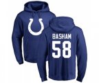 Indianapolis Colts #58 Tarell Basham Royal Blue Name & Number Logo Pullover Hoodie