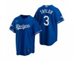 Los Angeles Dodgers Chris Taylor Royal 2020 World Series Champions Replica Jersey
