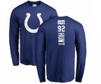 Indianapolis Colts #92 Margus Hunt Royal Blue Backer Long Sleeve T-Shirt