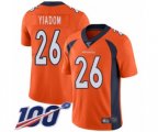 Denver Broncos #26 Isaac Yiadom Orange Team Color Vapor Untouchable Limited Player 100th Season Football Jersey