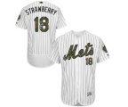 New York Mets #18 Darryl Strawberry Authentic White 2016 Memorial Day Fashion Flex Base MLB Jersey