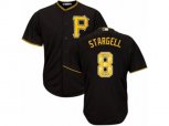 Pittsburgh Pirates #8 Willie Stargell Authentic Black Team Logo Fashion Cool Base MLB Jersey